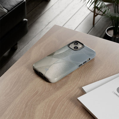 Silver Tough Phone Case for iPhone - Frosted Silver Mosaic