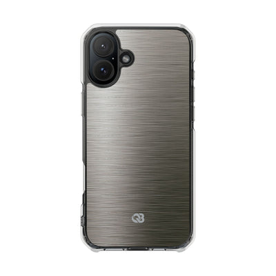 Grey Impact MagSafe Phone Case for iPhone - Brushed Industrial Steel