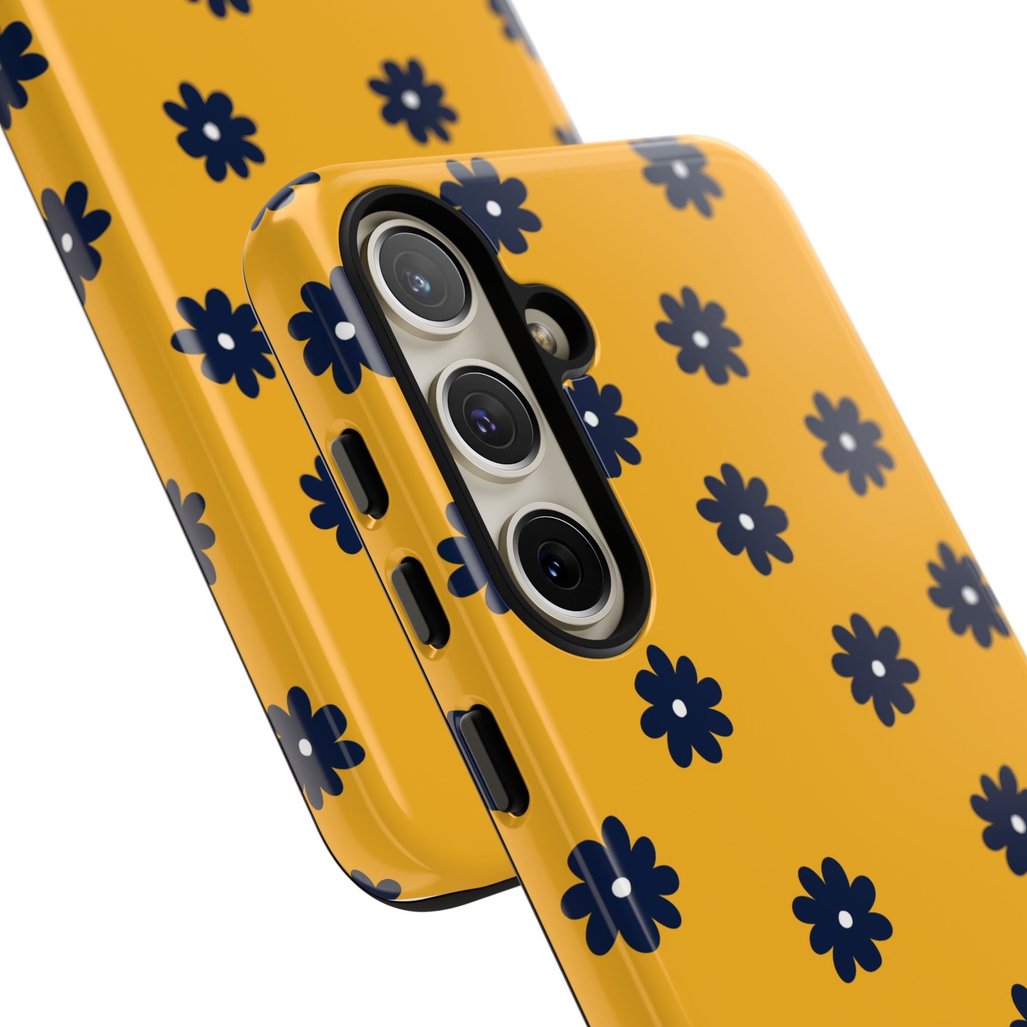 Navy Daisy Mustard · Tough Handyhülle für Samsung