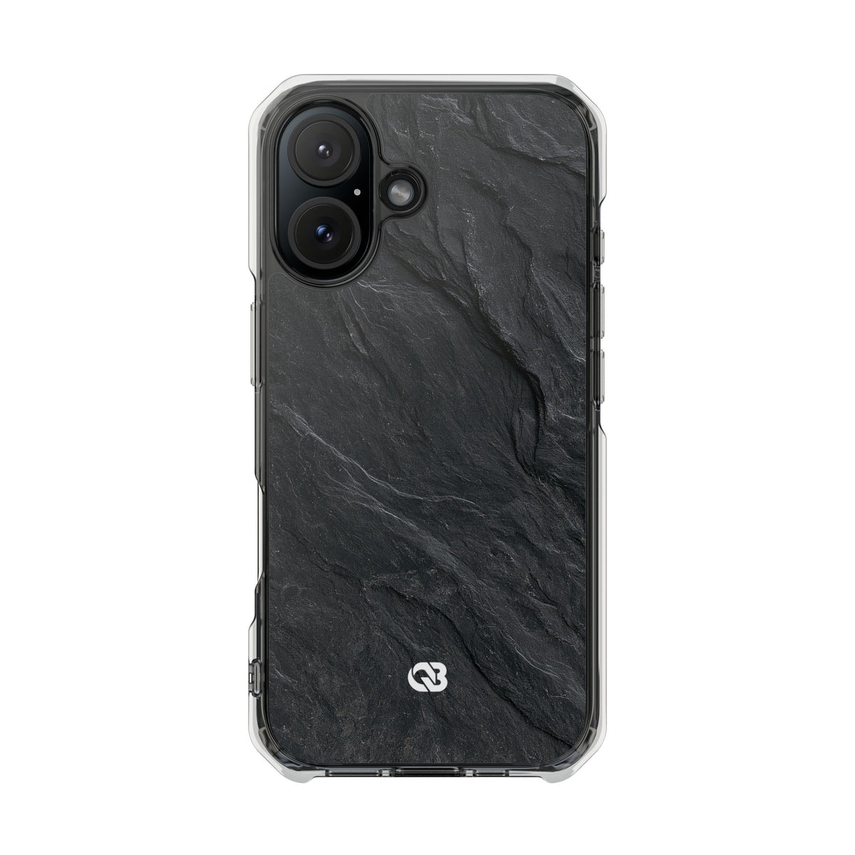 Dark Slate Strata · Clear Impact Magnetic Phone Case for iPhone ·  Black