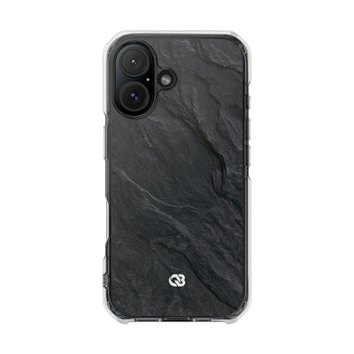 Dark Slate Strata · Clear Impact Magnetic Phone Case for iPhone ·  Black