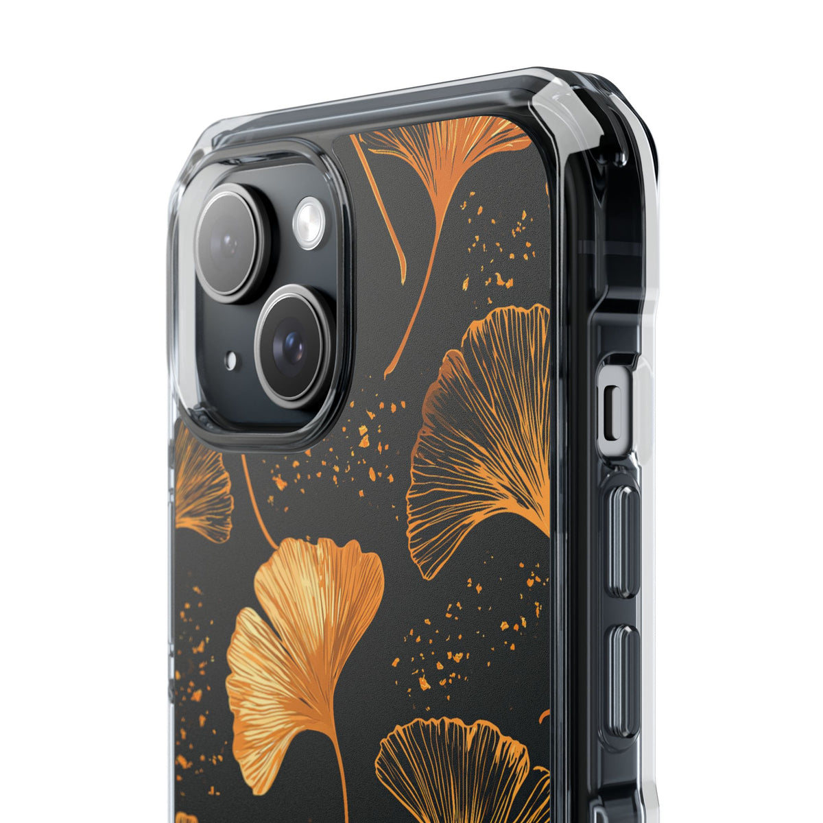 Gilded Ginkgo · Clear Impact Magnetic Phone Case for iPhone · Gold