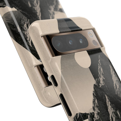 Beige Tough Phone Case for Google Pixel - Obsidian Summit Parchment
