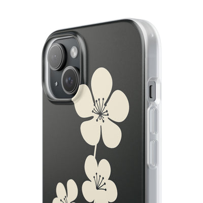 Black Lite Phone Case for iPhone - Obsidian Cream Bloom