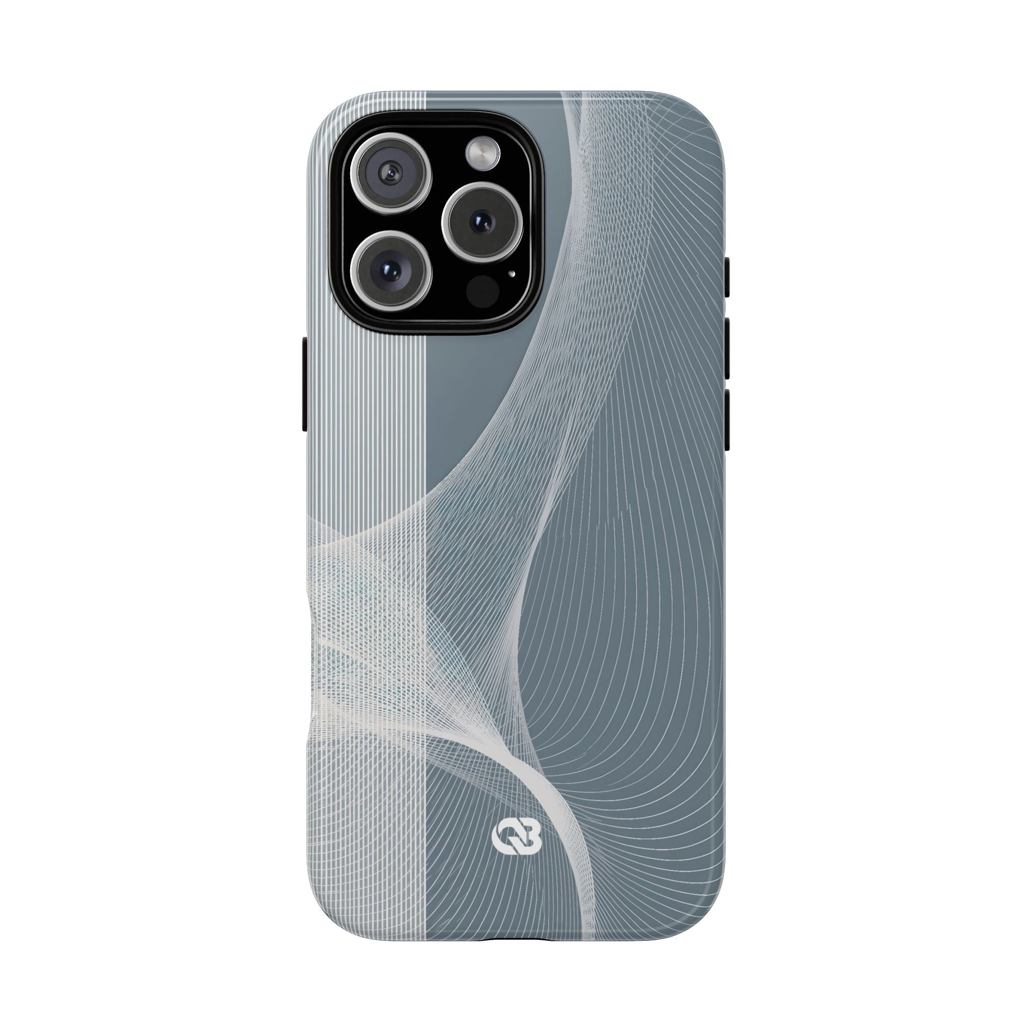 Grey Tough Phone Case for iPhone - Slate Mesh Horizon