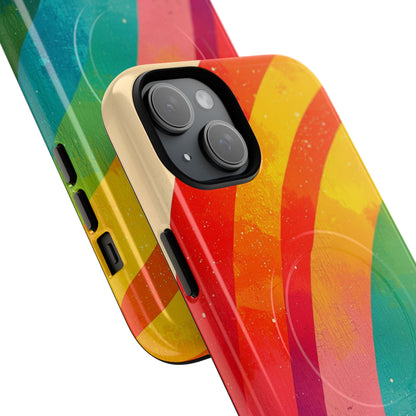 Texturerat Rainbow Arc iPhone 15 Plus Skal - Tough+