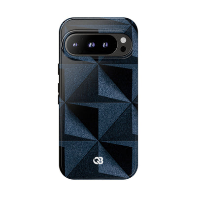 Blue Tough Phone Case for Google Pixel - Indigo Basalt Facets