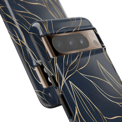 Gilded Navy Foliage · Tough Phone Case for Google Pixel