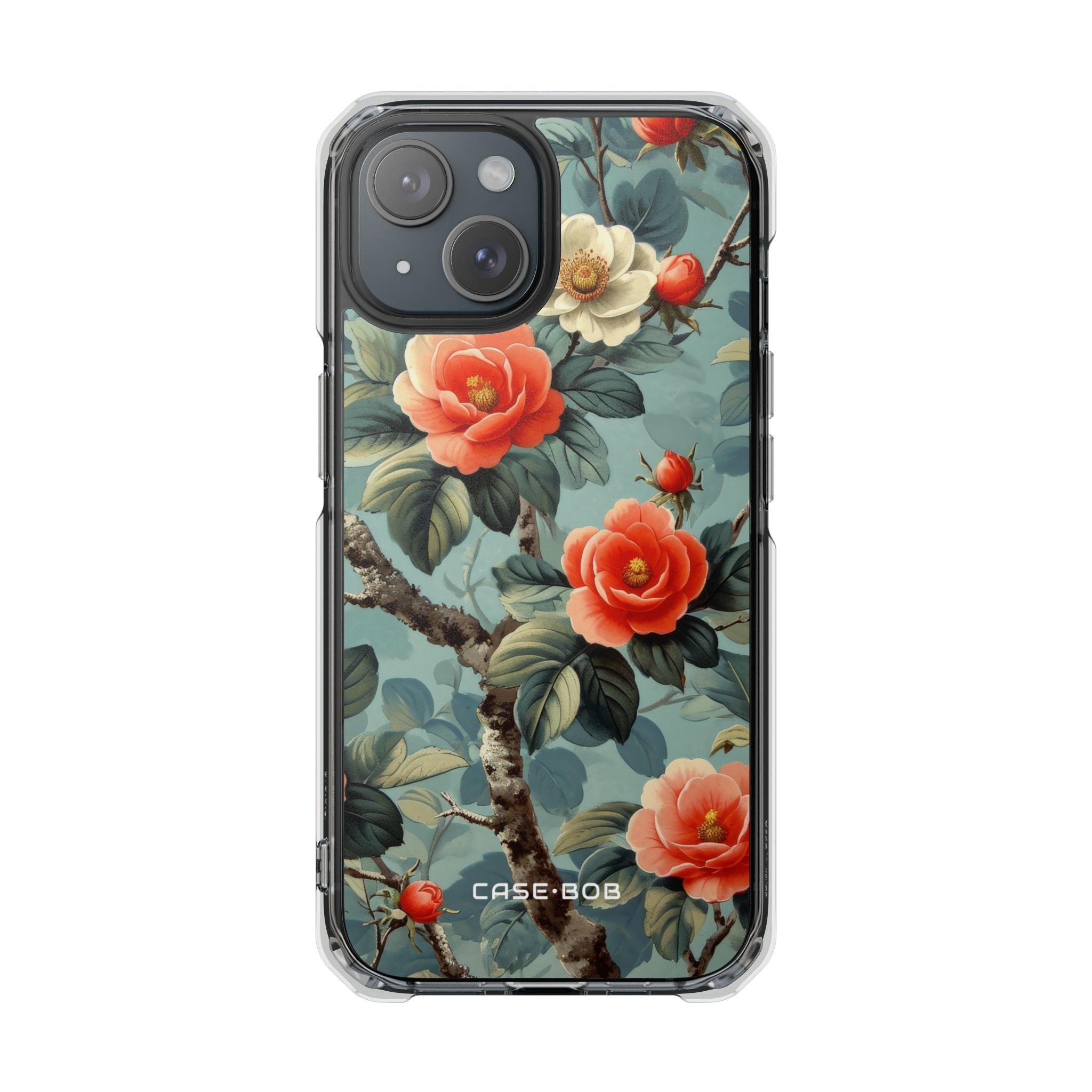Coral Camellia Bloom iPhone 15 Case - Impact