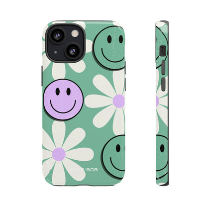 Smiley Daisy Glow iPhone 13 Mini Case - Tough