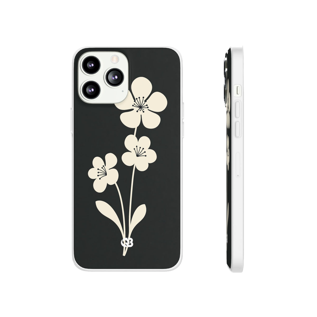 Nordic Blossom · Lite Phone Case for iPhone ·  Black