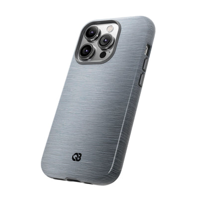 Silver Tough Phone Case for iPhone - Satin Chrome Grain