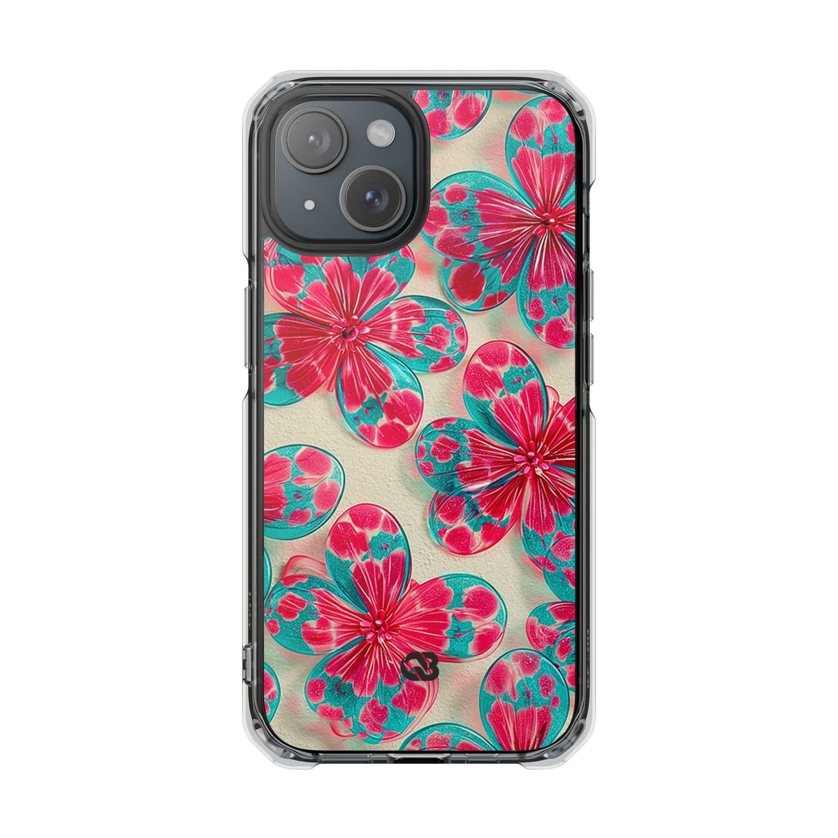 Lucite Jelly Bloom · Clear Impact Magnetic Phone Case for iPhone · Pink