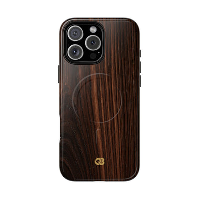Brown Tough 2.0 Magsafe Phone Case for iPhone - Burnished Mahogany Grain