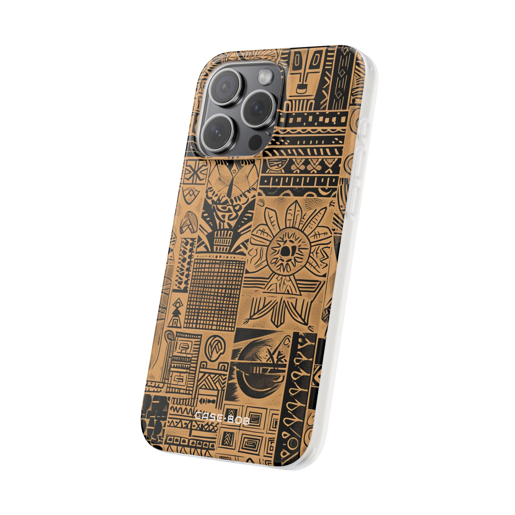 Tribal Faces iPhone 15 Pro Max Cover - Soft