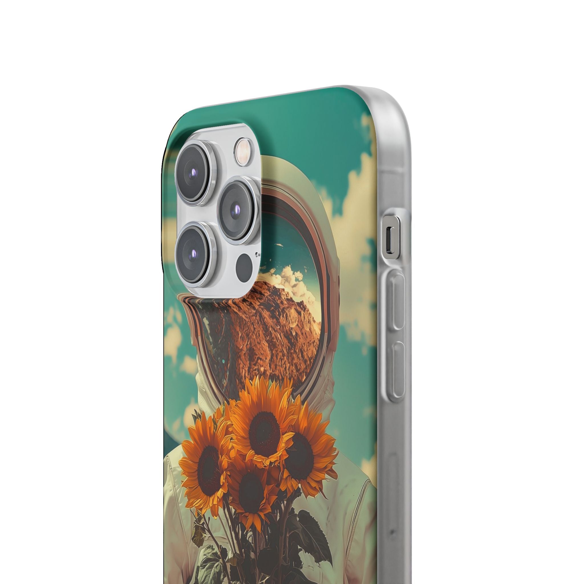 Sunflower Astronaut iPhone 14 Pro Max Case - Soft