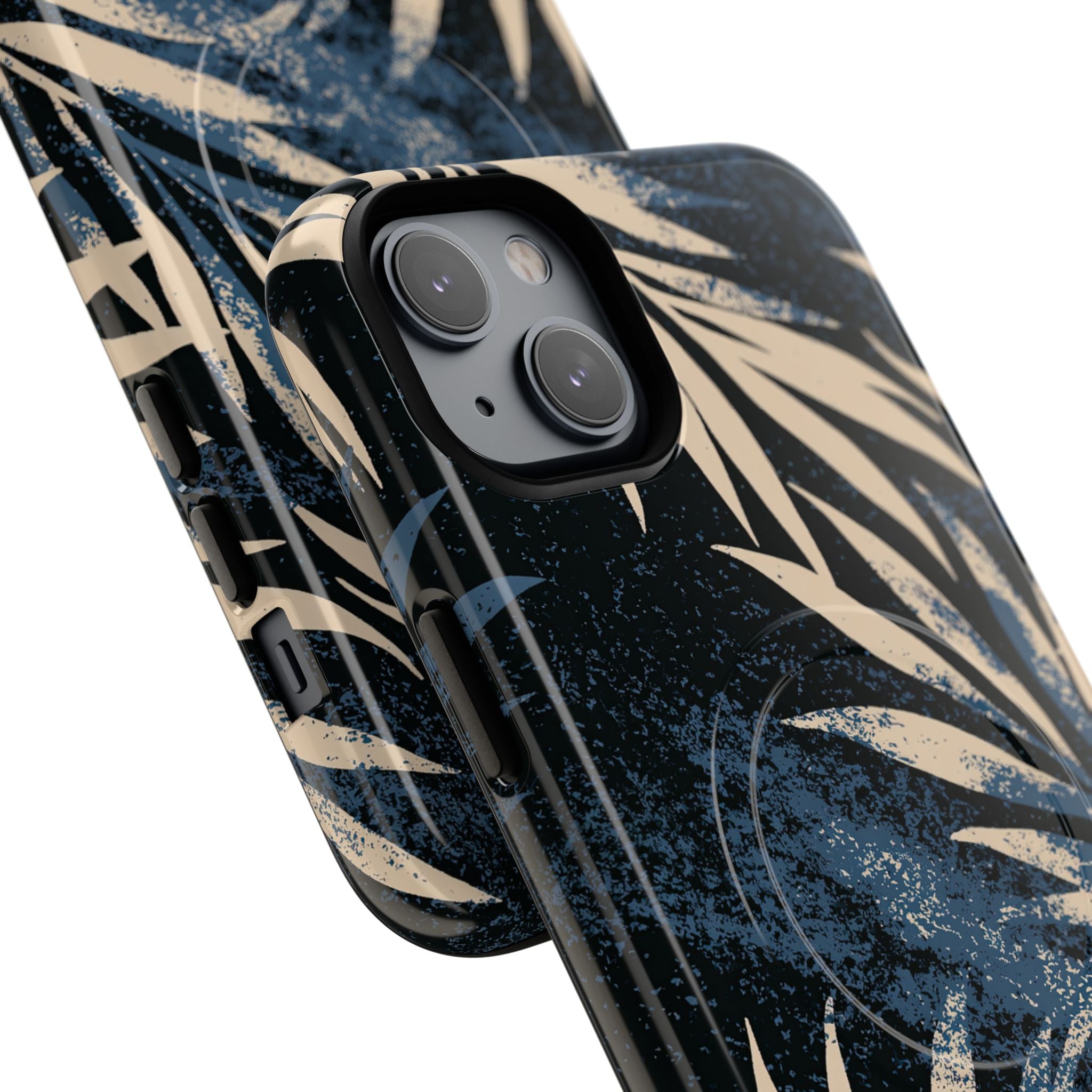 Blue Tough 2.0 Magsafe Phone Case for iPhone - Indigo Sandstone Palm