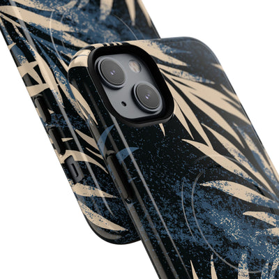 Blue Tough 2.0 Magsafe Phone Case for iPhone - Indigo Sandstone Palm