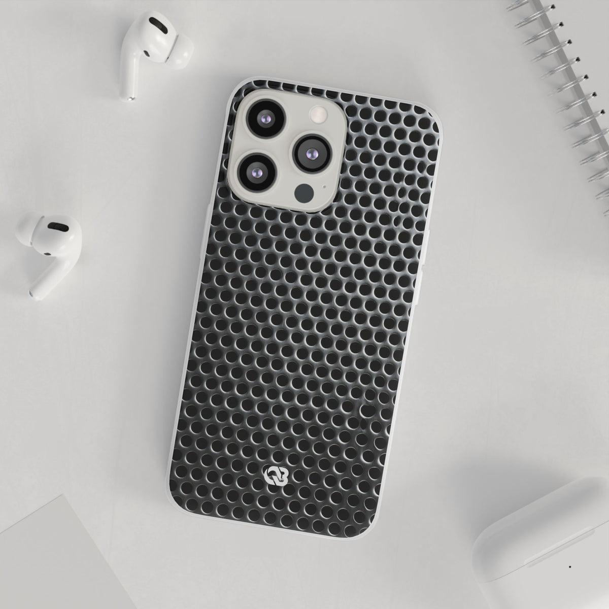 Brushed Perforated Steel · Lite Phone Case for iPhone ·  Silver