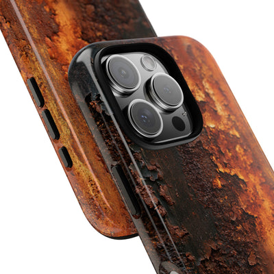 Orange Tough Phone Case for iPhone - Oxidized Iron Crust