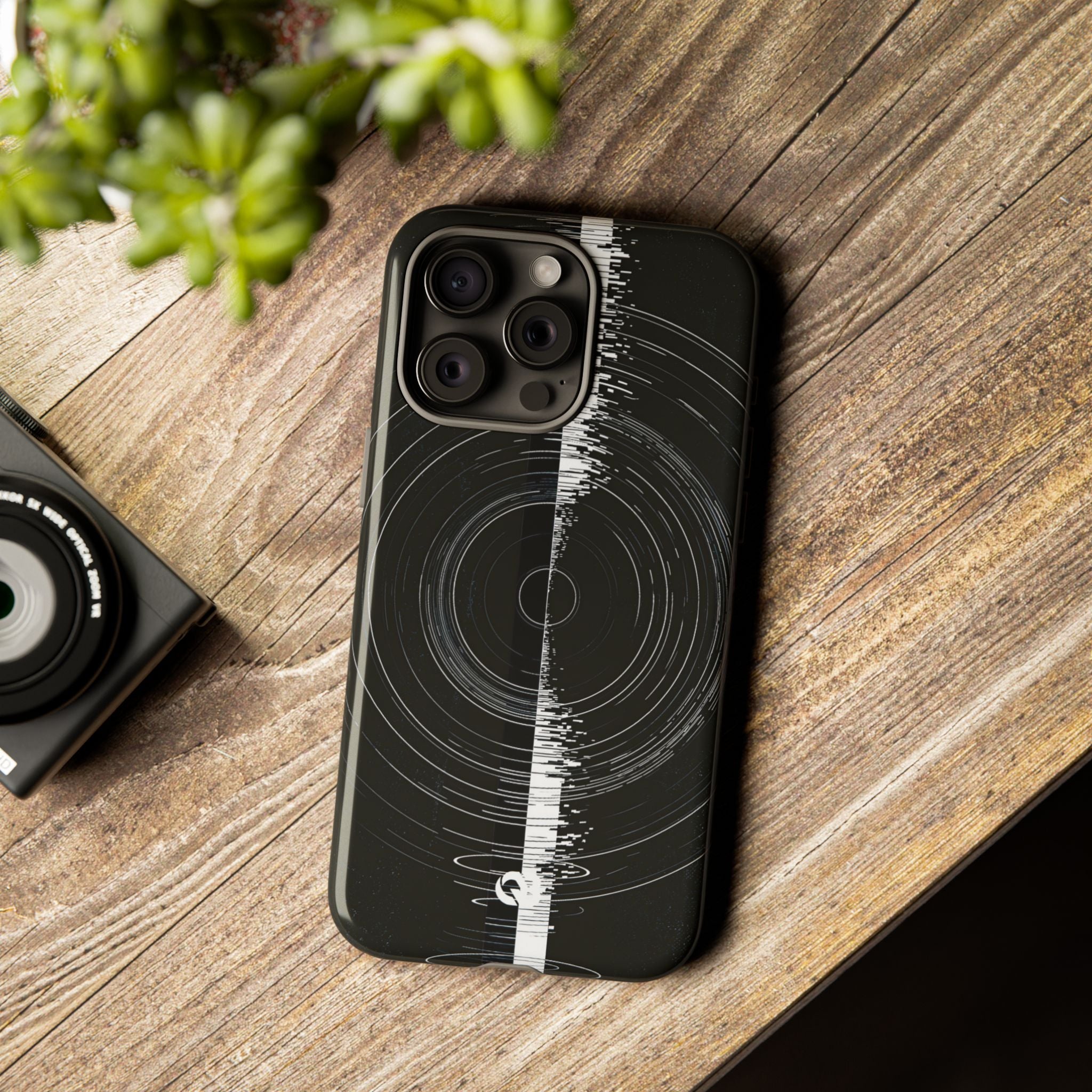 Black Tough Phone Case for iPhone - Obsidian Orbital Signal