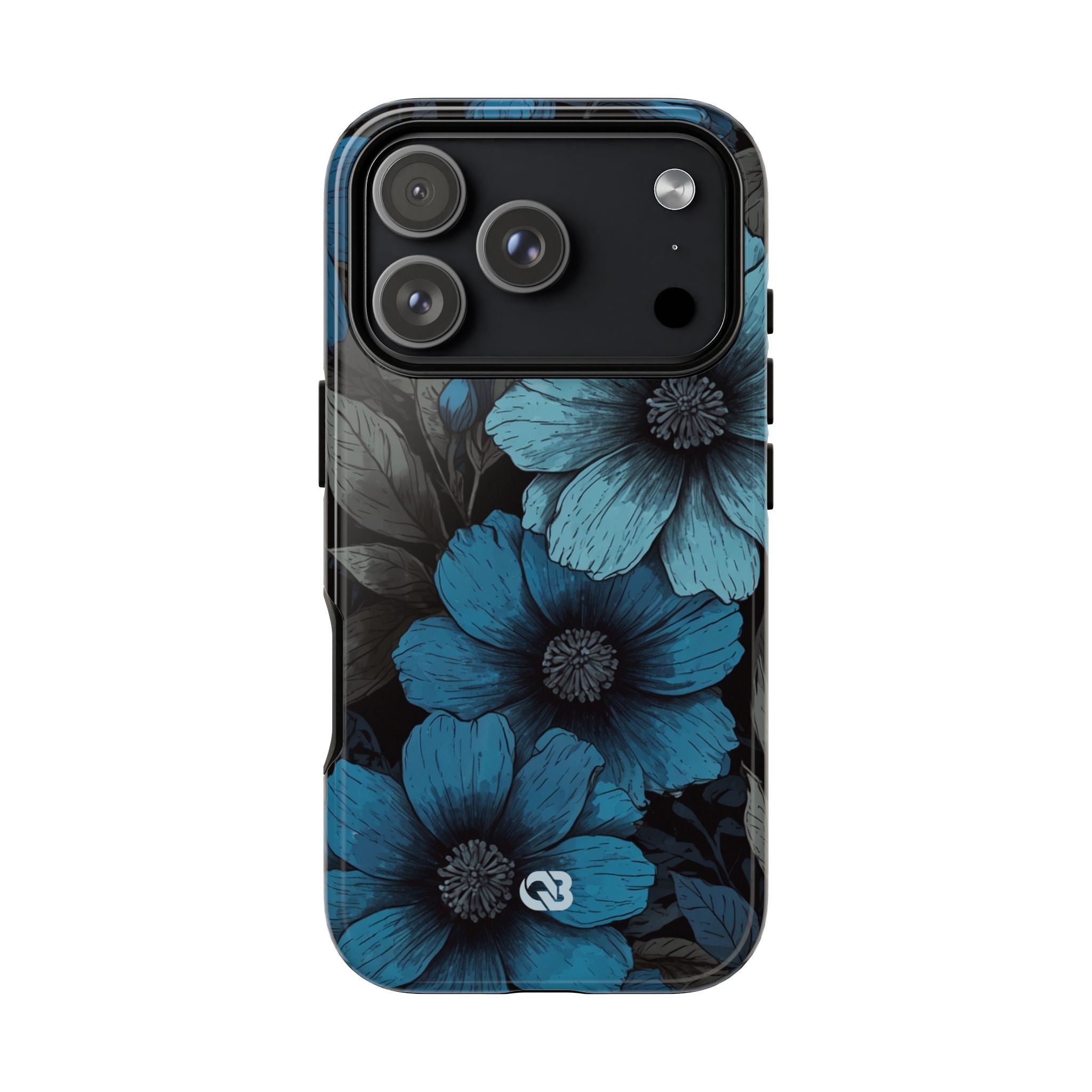 Obsidian Blue Petals · Coque de téléphone Tough pour iPhone
