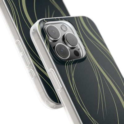Green Lite Phone Case for iPhone - Obsidian Sage Flow