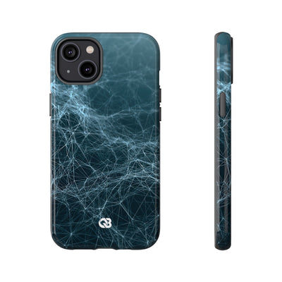 Teal Tough Phone Case for iPhone - Arctic Neural Mesh