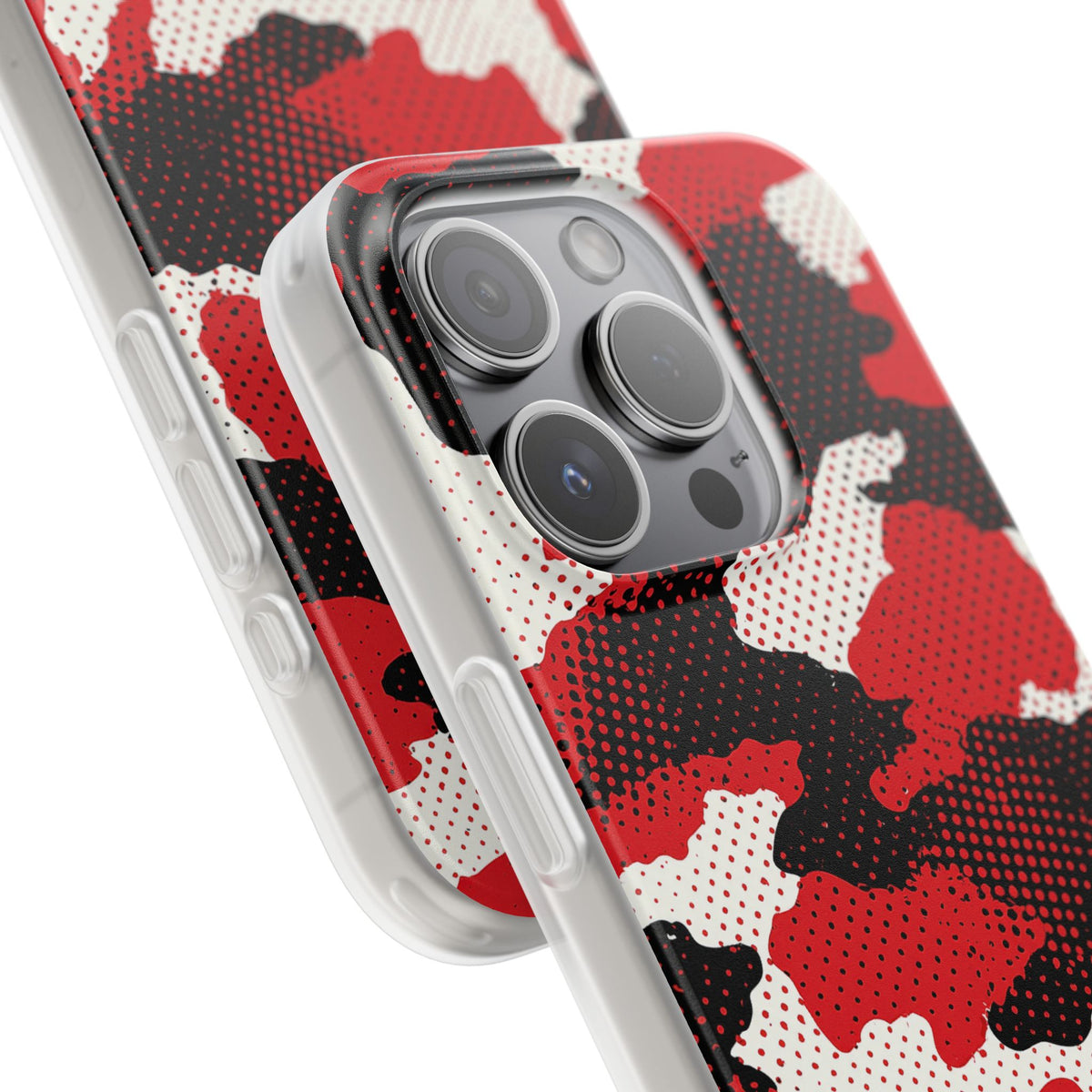 Crimson Halftone Camo · Lite Phone Case for iPhone ·  Red