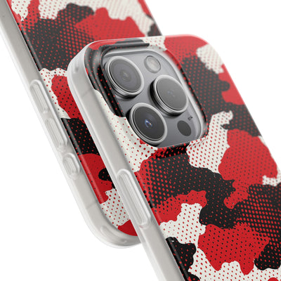 Crimson Halftone Camo · Lite Phone Case for iPhone ·  Red