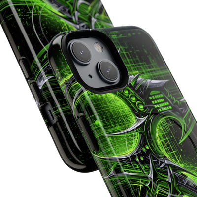 Cyber Sigil Grid · Tough 2.0 Magnetic Phone Case for iPhone · Green