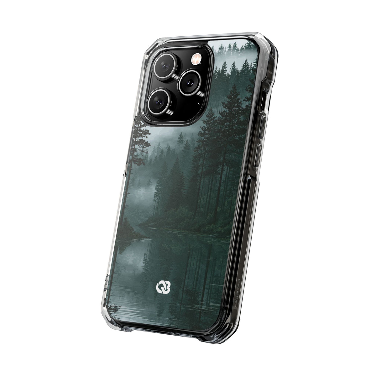 Misty Pine Reflections · Clear Impact Magnetic Phone Case for iPhone ·  Green
