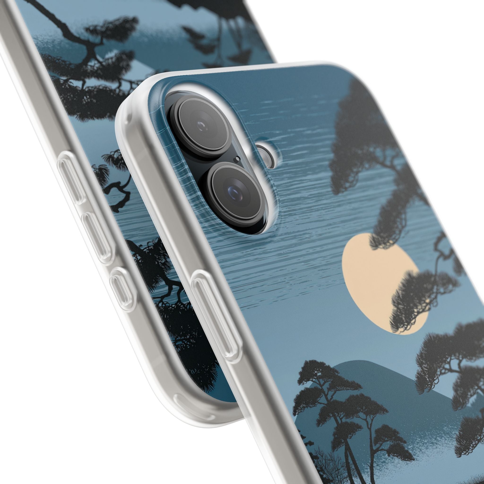 Blue Lite Phone Case for iPhone - Midnight Kyoto Pine