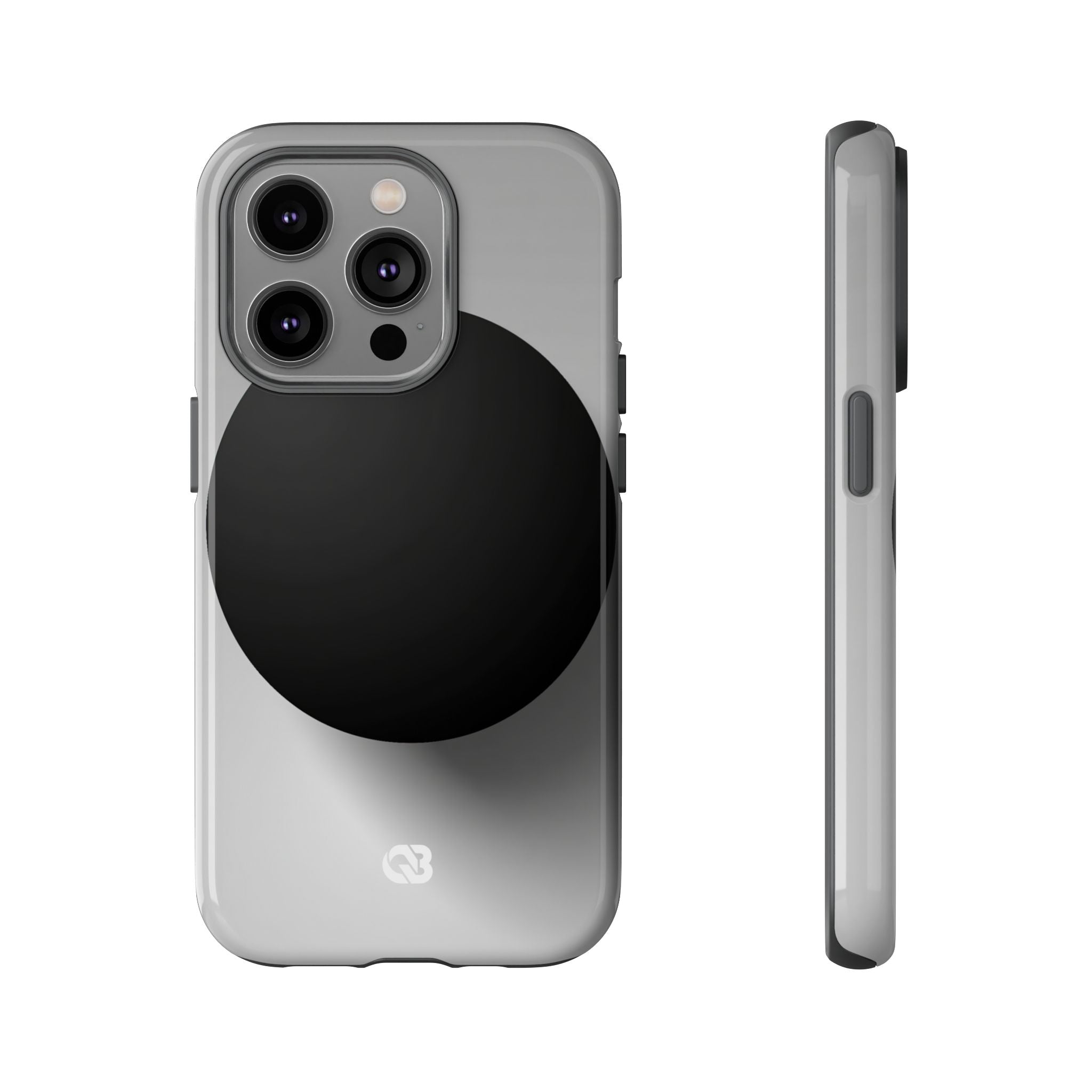 Grey Tough Phone Case for iPhone - Matte Onyx Sphere