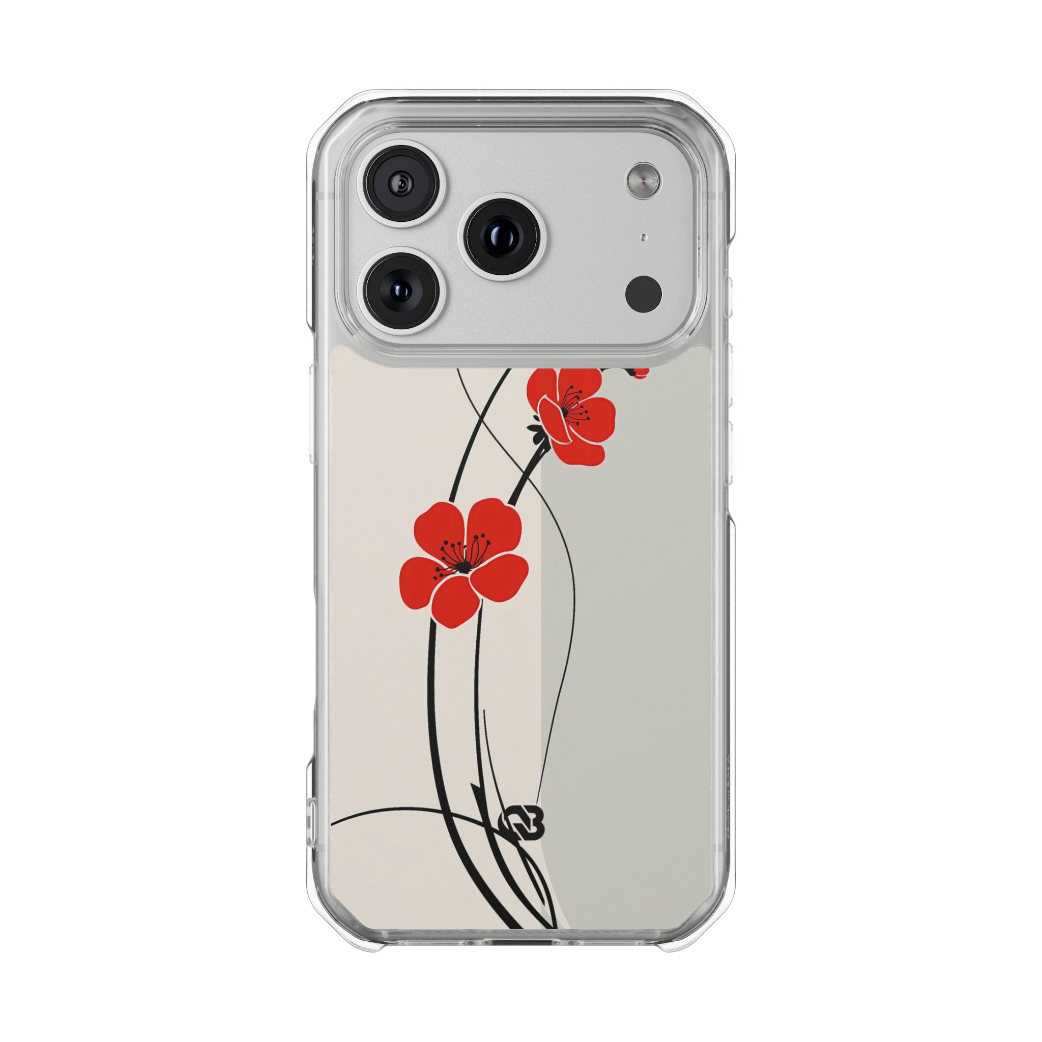 Red Impact MagSafe Phone Case for iPhone - Crimson Plum Ink