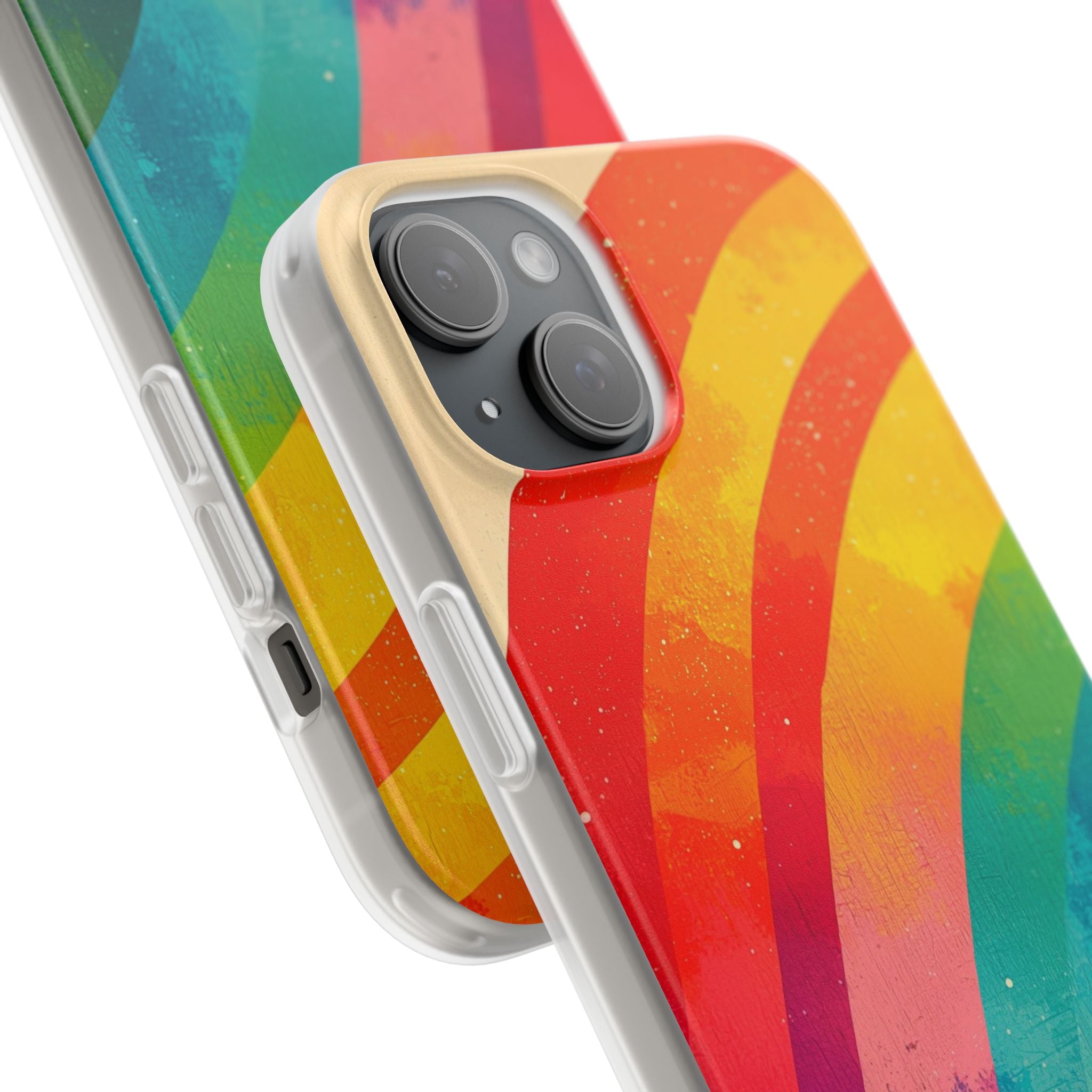 Textured Rainbow Arc iPhone 15 Plus Case - Soft