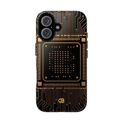 Gold Tough Phone Case for iPhone - Cyber Gold Processor