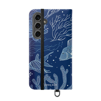 Blauwe Schaal Riff - Samsung S24 Plus Case - Portemonnee