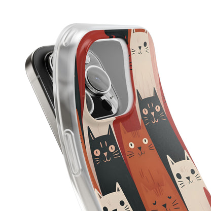 Elongated Cats Black iPhone 16 Pro Case - Soft