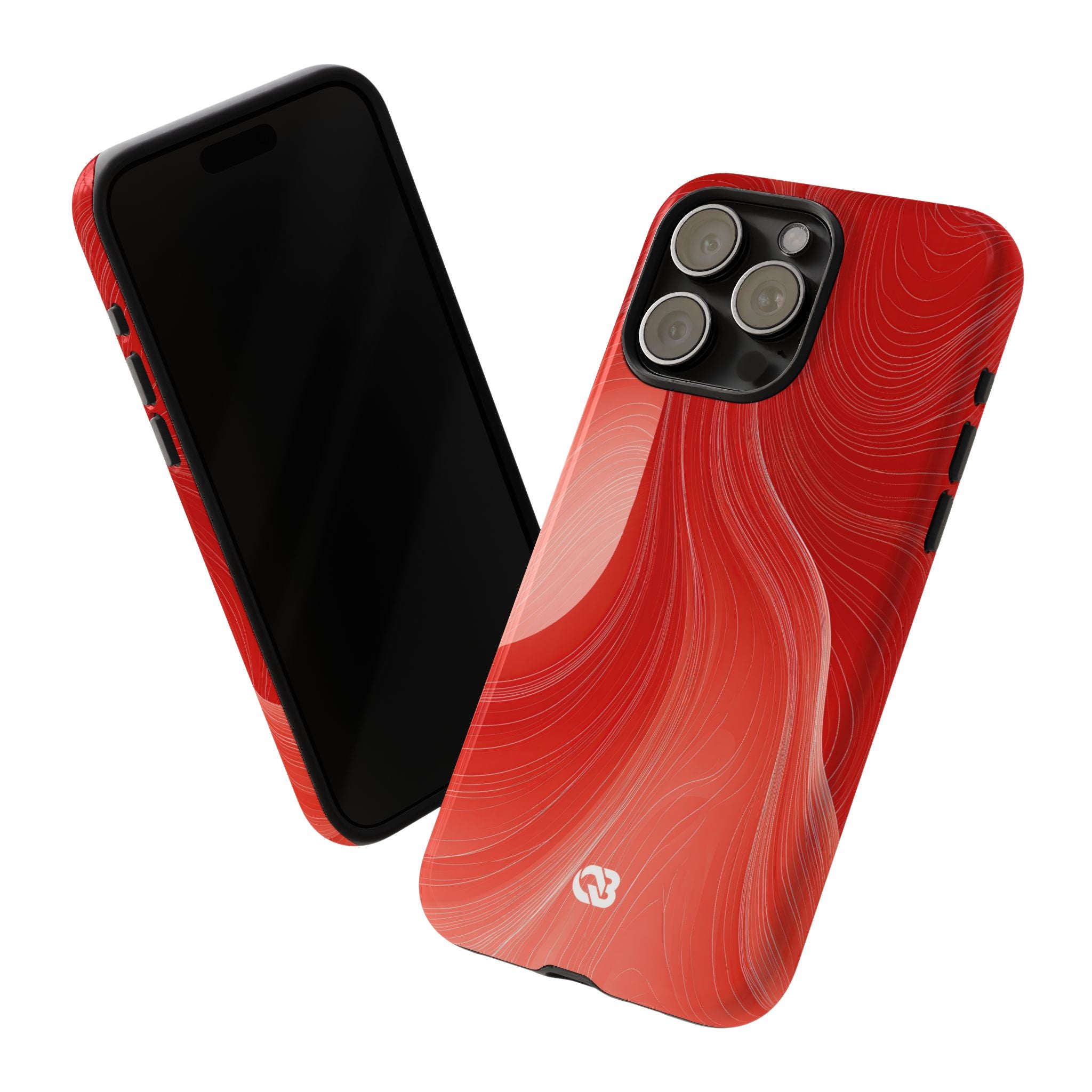 Red Tough Phone Case for iPhone - Crimson Silk Strands