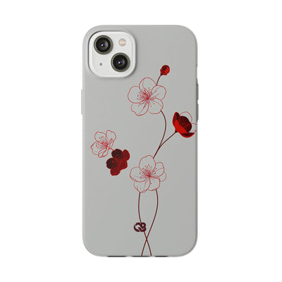 Red Lite Phone Case for iPhone - Kyoto Ember Bloom