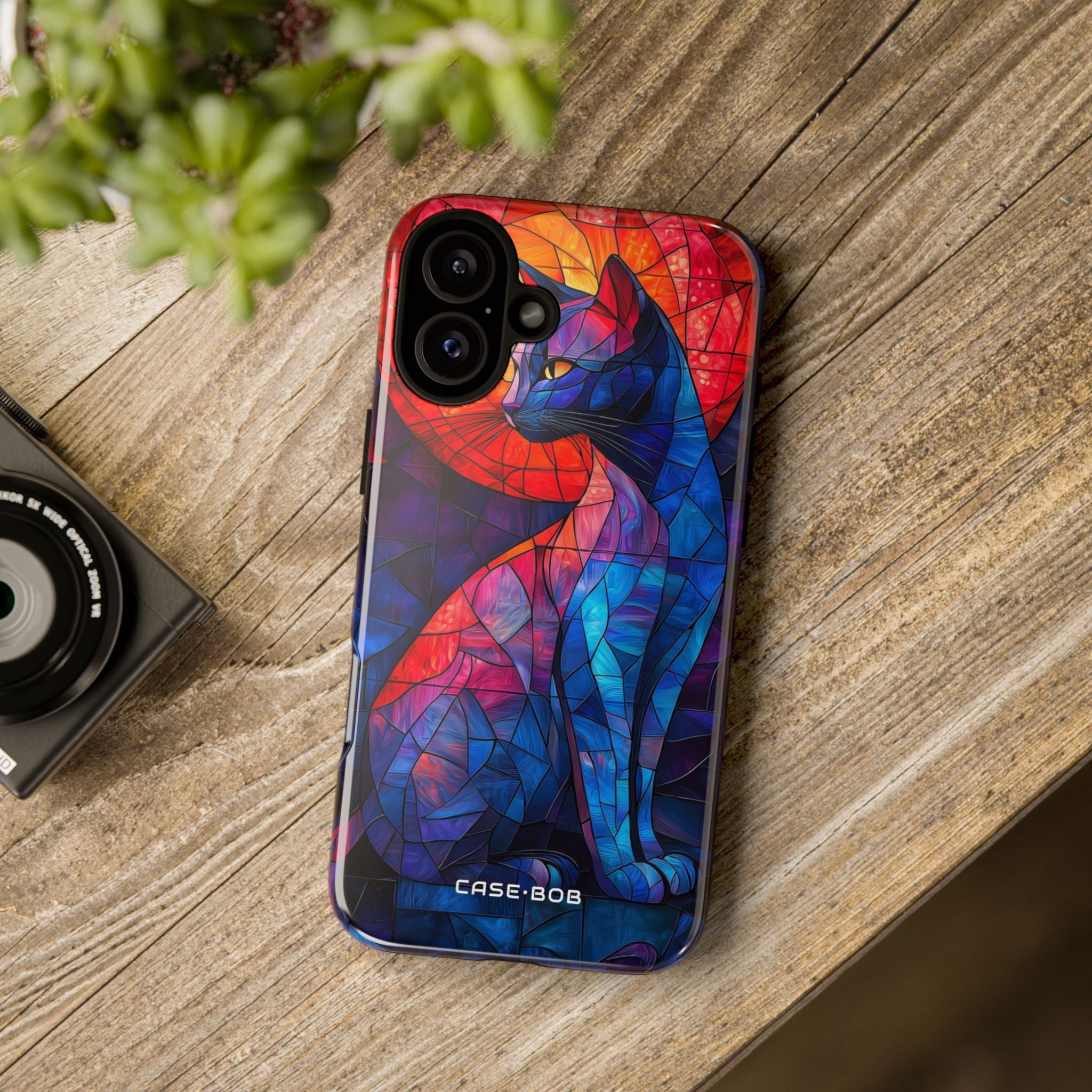 Stained-Glass Cat iPhone 16 Plus Case - Tough