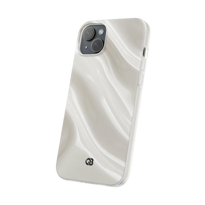 White Lite Phone Case for iPhone - Polished Ivory Wave
