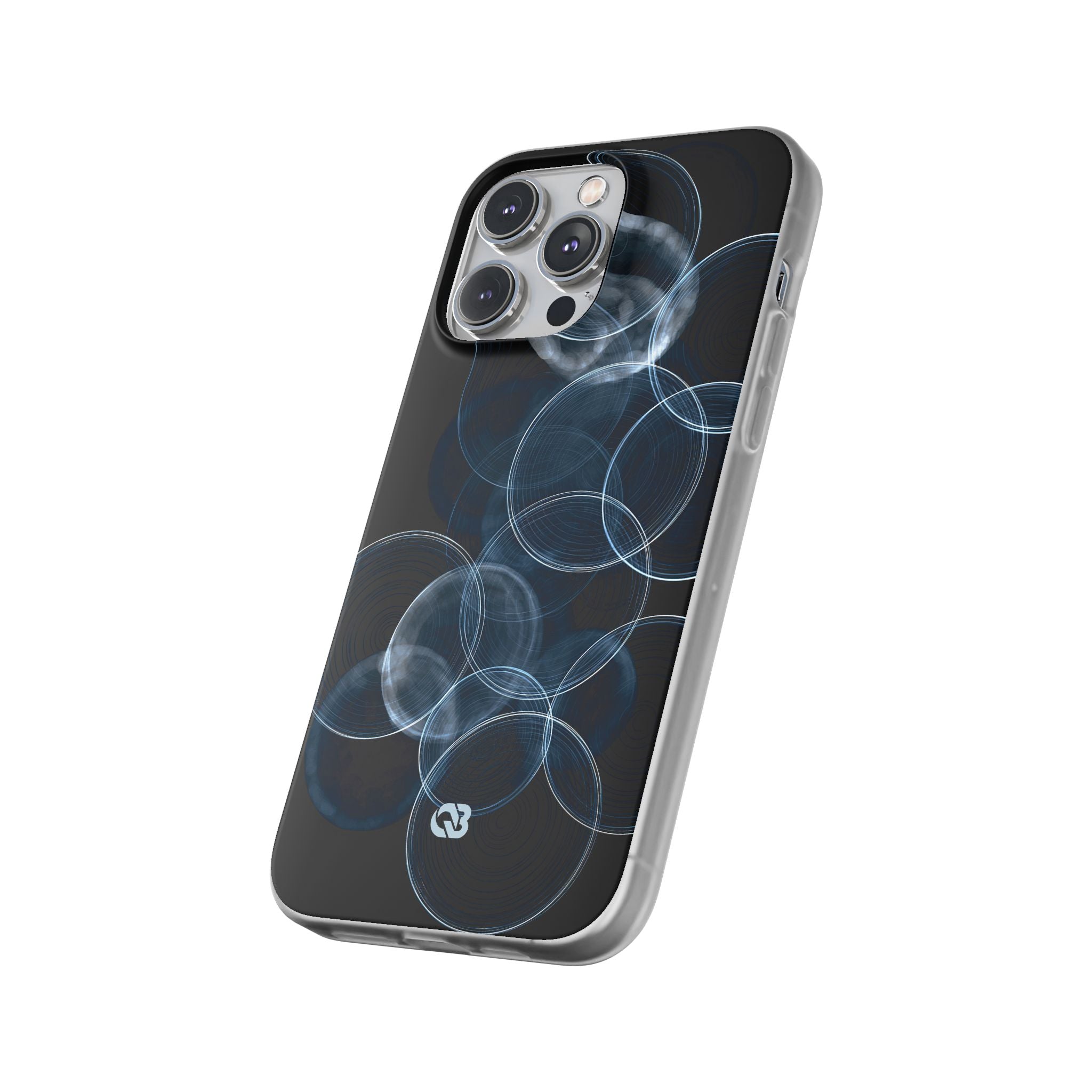 Blue Lite Phone Case for iPhone - Cyan Pulse Ripple