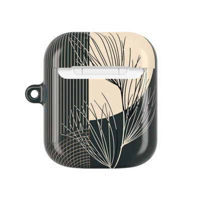 Botanical Crescent Linework · Hard Case for AirPods & AirPods Pro · Green