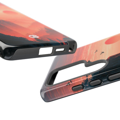 Orange Tough Phone Case for Samsung - Crimson Ridge Flight