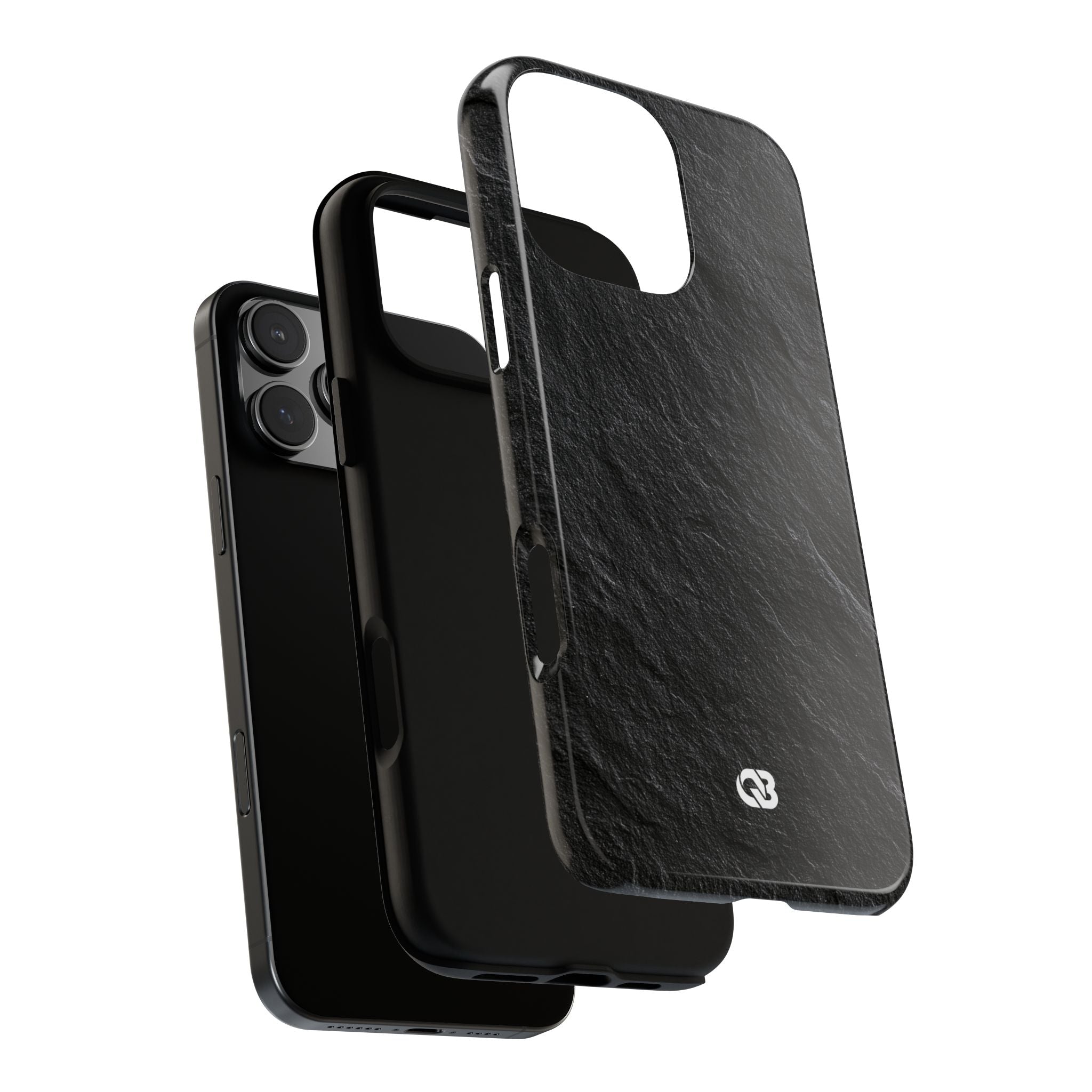 Black Tough Phone Case for iPhone - Raw Obsidian Slate