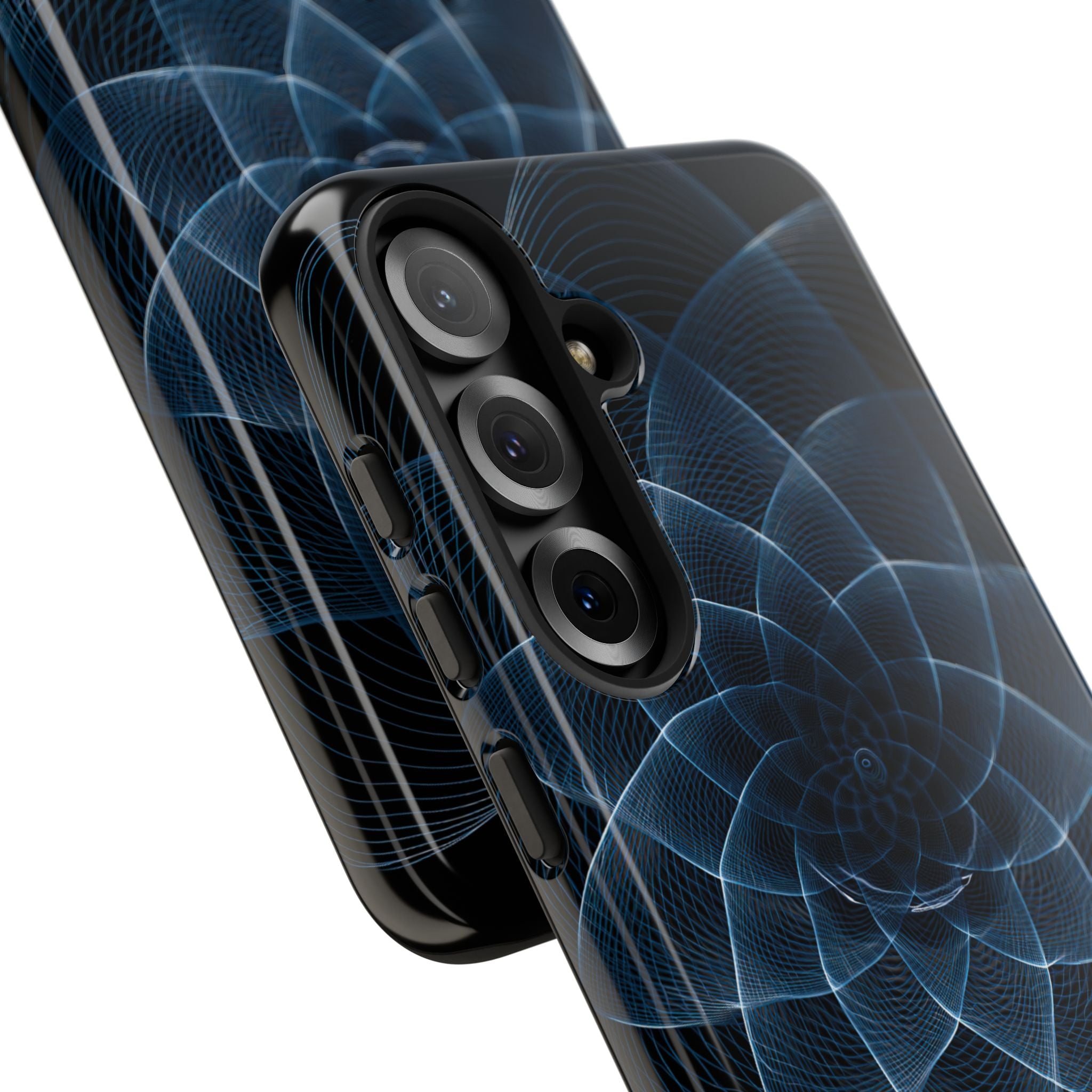 Blue Tough Phone Case for Samsung - Cobalt Geometric Bloom