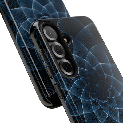Blue Tough Phone Case for Samsung - Cobalt Geometric Bloom