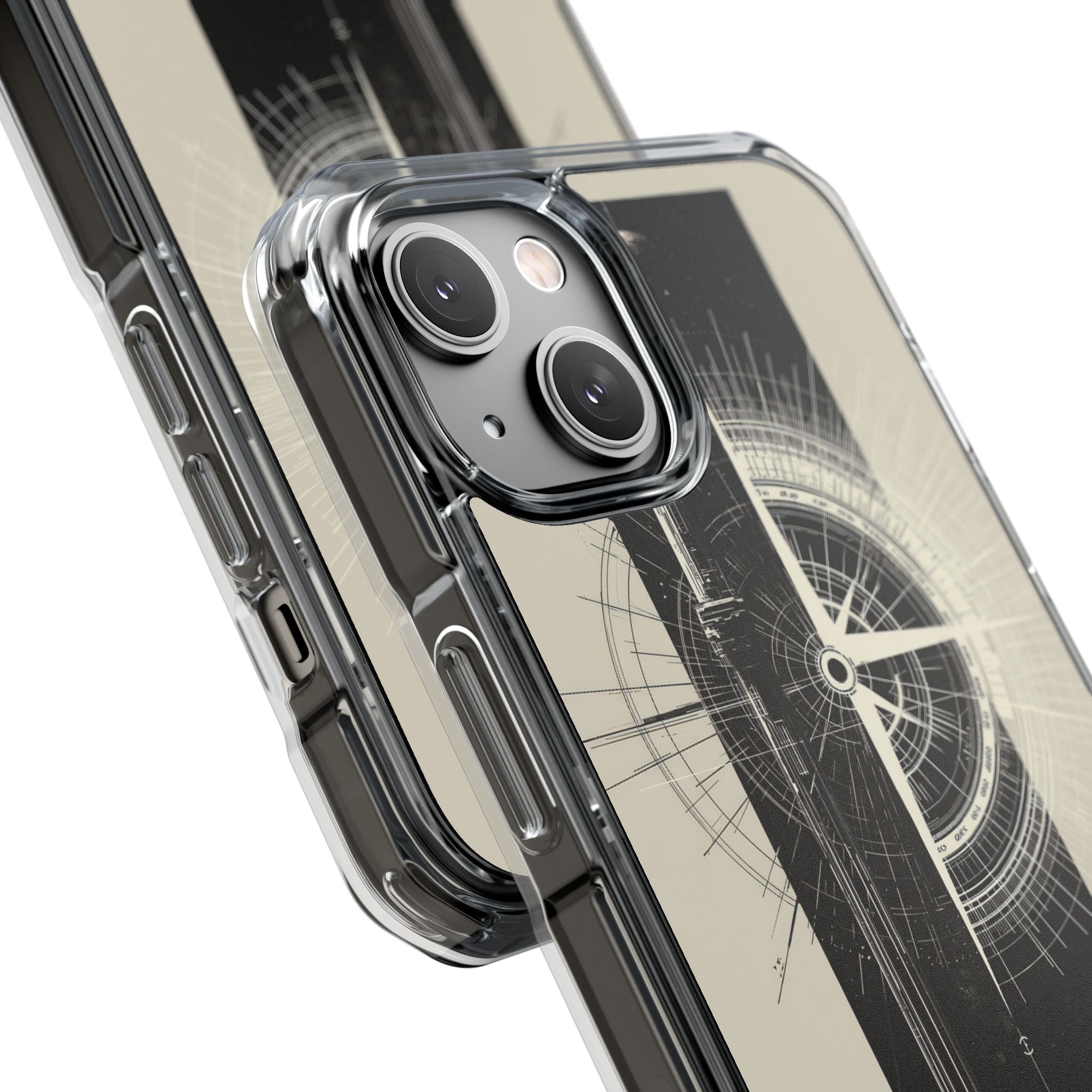 Beige Impact MagSafe Phone Case for iPhone - Zenith Vector Spire